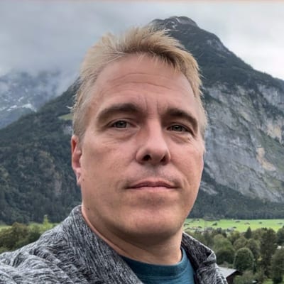 Matt Griffith outdoors in the Swiss Alps